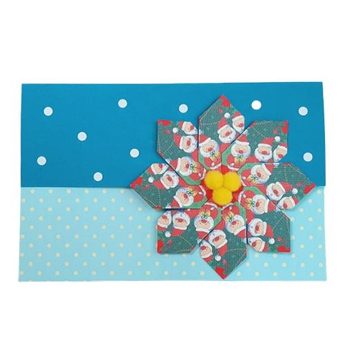 [감성쫑이] 종이접기패키지_크리스마스 샤방샤방 눈꽃송이카드 (7개이상구매) / 크리스마스카드만들기